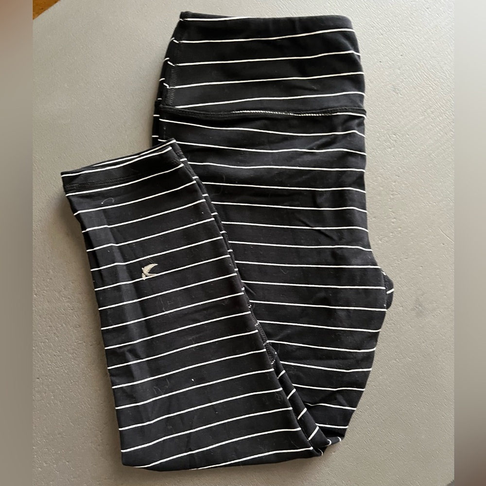 Glyder Black and White Striped Leggings